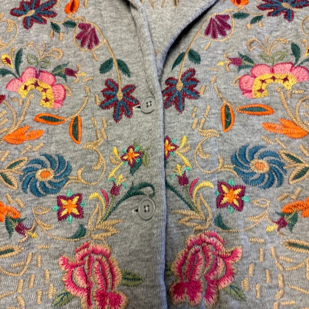 Johnny Was Brand. Heavily Embroidered All Cotton Blazer jacket Size XL - Picture 5 of 10